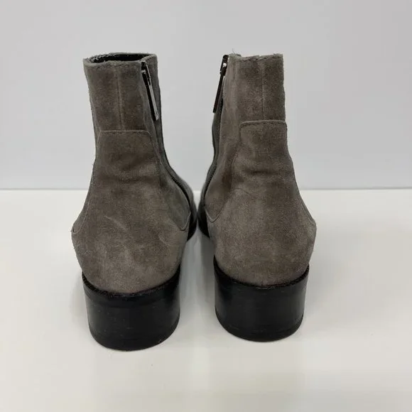 Aquatalia Italy Oribella Suede Ankle Boots Graphite Grey‎ Size 7.5 - Picture 8 of 10